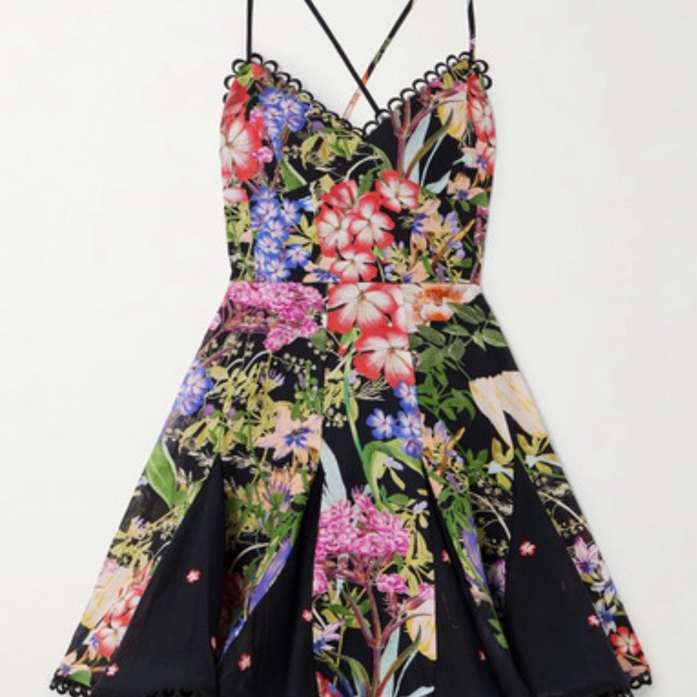 Charo Ruiz Marlene floral print cotton blend voile mini dress